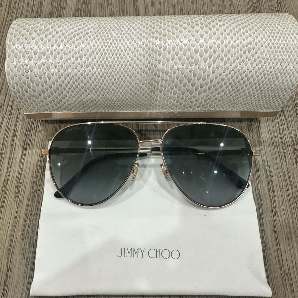 Jimmy Choo Gold Aviator Sunglasses